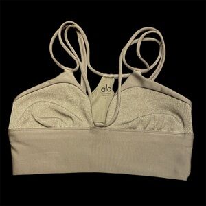 ALO Yoga Beige Strappy Sports Bra